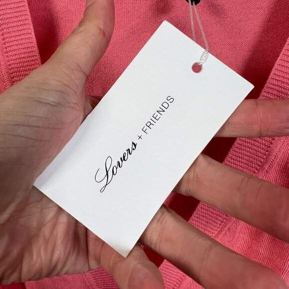 Lovers + Friends Wrap It Sweater Size Rose Small Pink Balletcore Feminine Crop - Picture 5 of 12